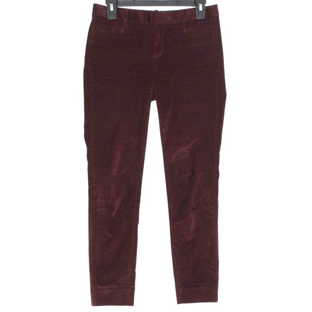 Banana Republic Sloan Pants Skinny Velvet Maroon 0‎ Business Casual Minimalist
